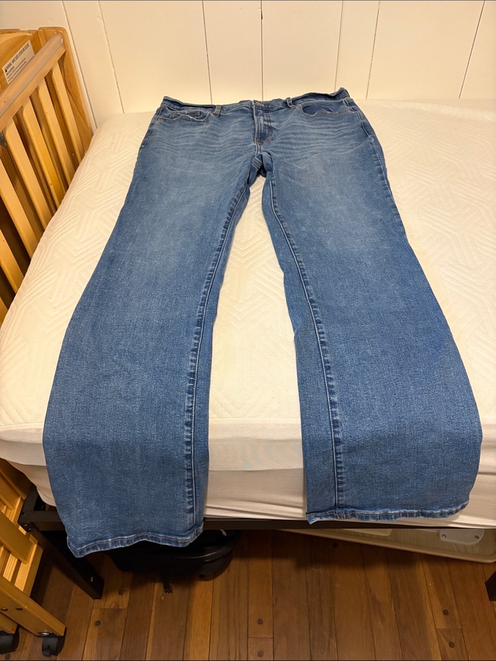 a.n.a Mid Wash Bootcut Jeans in Blue
